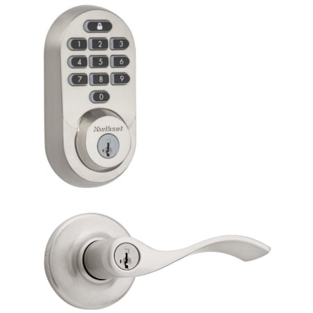 A large image of the Kwikset 405BL-938WIFIKYPD-S Satin Nickel