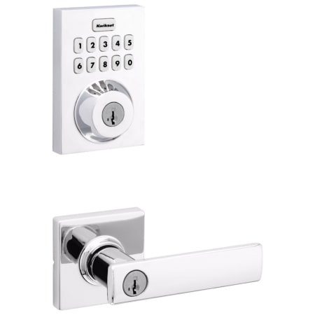 A large image of the Kwikset 405BRNLSQT-620CNTZW700-S Polished Chrome