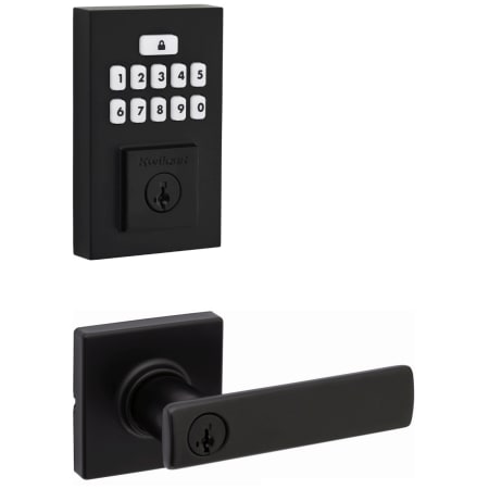 A large image of the Kwikset 405BRNLSQT-9260CNT-S Matte Black