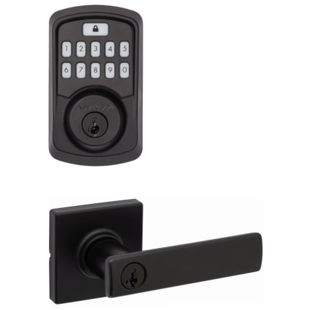 A large image of the Kwikset 405BRNLSQT-942BLE-S Matte Black