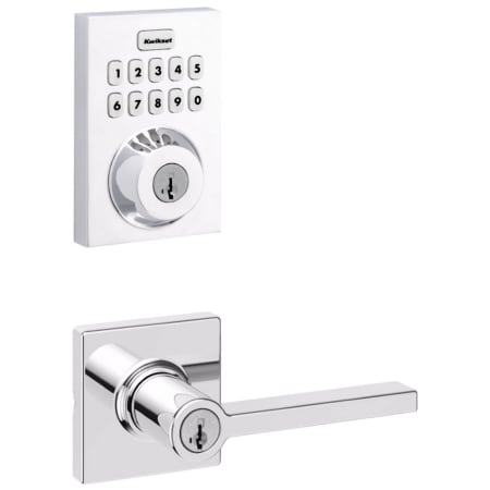 A large image of the Kwikset 405CSLSQT-620CNTZW700-S Polished Chrome