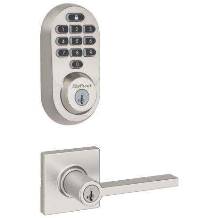 A large image of the Kwikset 405CSLSQT-938WIFIKYPD-S Satin Nickel