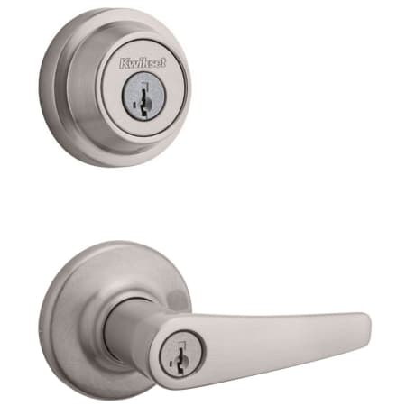 A large image of the Kwikset 405DL-660RDT-S Satin Nickel