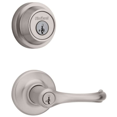 A large image of the Kwikset 405DNL-660RDT-S Satin Nickel