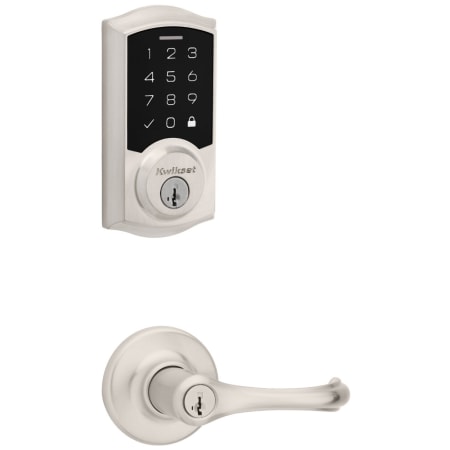 A large image of the Kwikset 405DNL-9270TRL-S Satin Nickel