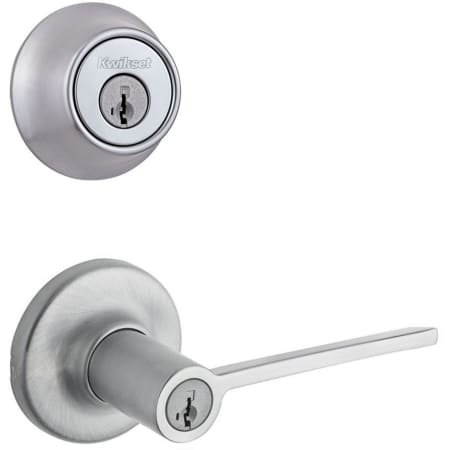 A large image of the Kwikset 405LRLRDT-660-S Satin Chrome