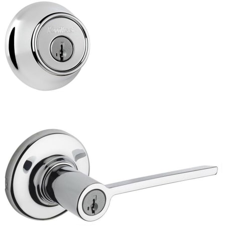 A large image of the Kwikset 405LRLRDT-660-S Polished Chrome