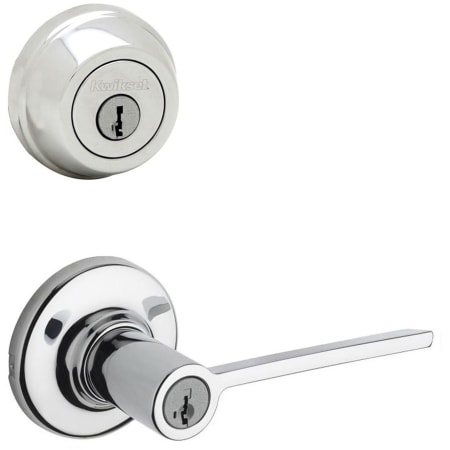 A large image of the Kwikset 405LRLRDT-780-S Polished Chrome
