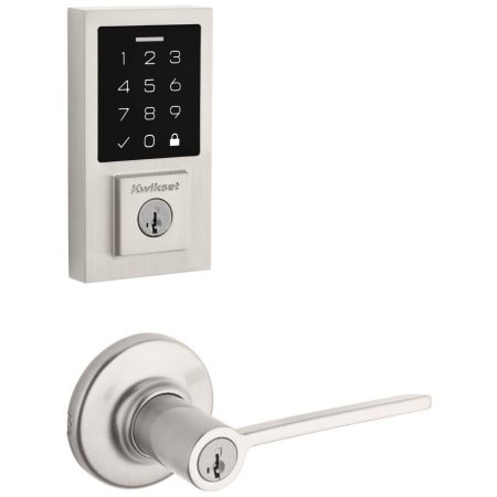 A large image of the Kwikset 405LRLRDT-9270CNT-S Satin Nickel