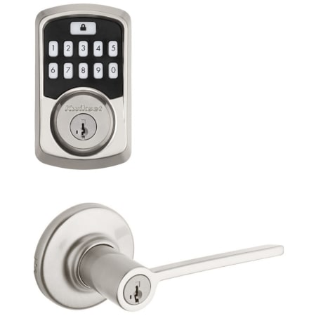 A large image of the Kwikset 405LRLRDT-942BLE-S Satin Nickel