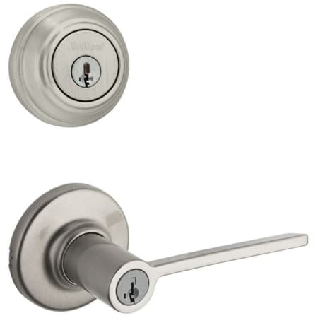 A large image of the Kwikset 405LRLRDT-980-S Satin Nickel