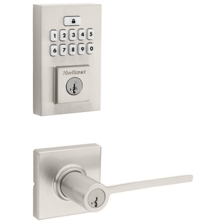 A large image of the Kwikset 405LRLSQT-9260CNT-S Satin Nickel