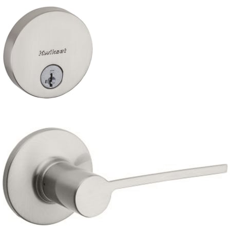 A large image of the Kwikset 407PLL-258RDT-S Satin Nickel