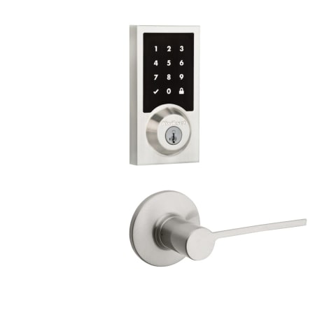 A large image of the Kwikset 407PLL-916CNTZW-S Satin Nickel