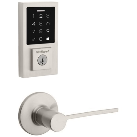 A large image of the Kwikset 407PLL-9270CNT-S Satin Nickel