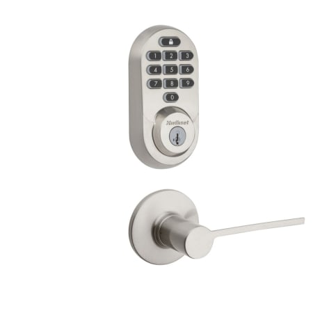 A large image of the Kwikset 407PLL-938WIFIKYPD-S Satin Nickel