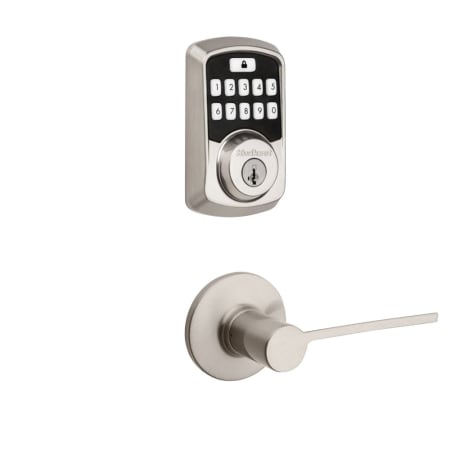 A large image of the Kwikset 407PLL-942BLE-S Satin Nickel