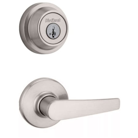 A large image of the Kwikset 420DL-660RDT-S Satin Nickel