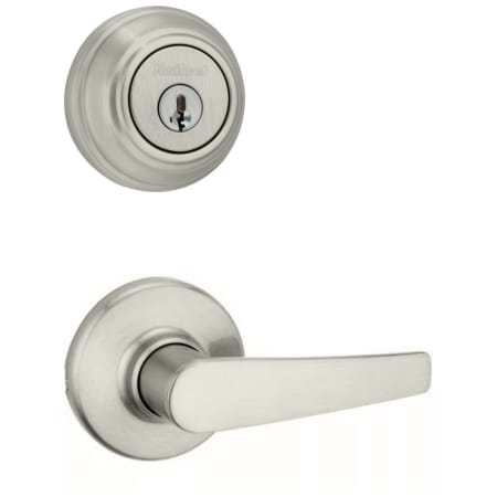 A large image of the Kwikset 420DL-980-S Satin Nickel