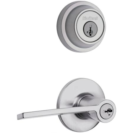 A large image of the Kwikset 438PLLLH-660RDT-S Satin Chrome