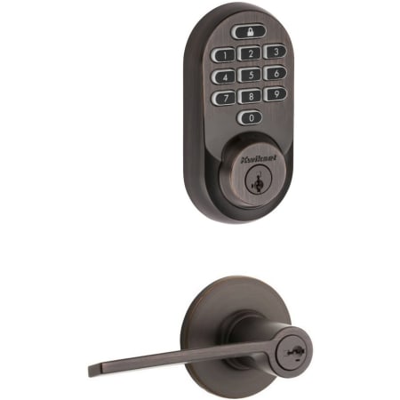 A large image of the Kwikset 438PLLLH-938WIFIKYPD-S Venetian Bronze