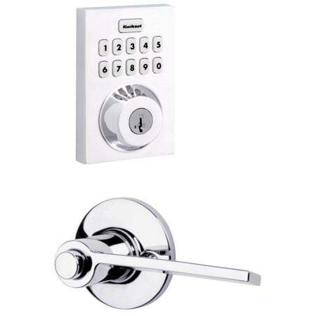 A large image of the Kwikset 438PLLRH-620CNTZW700-S Polished Chrome