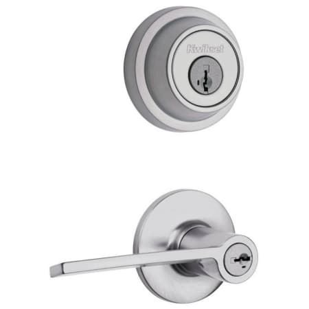 A large image of the Kwikset 438PLLRH-660RDT-S Satin Chrome