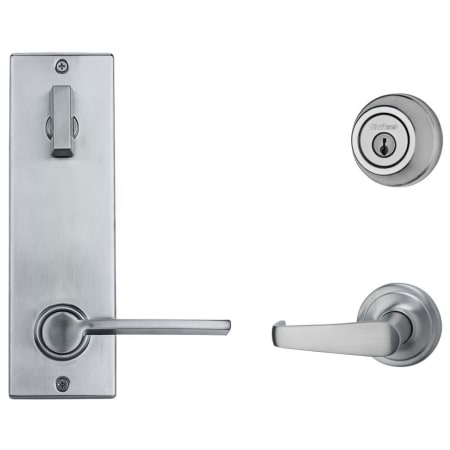 A large image of the Kwikset 508KNLXLRLCNTRH Satin Chrome