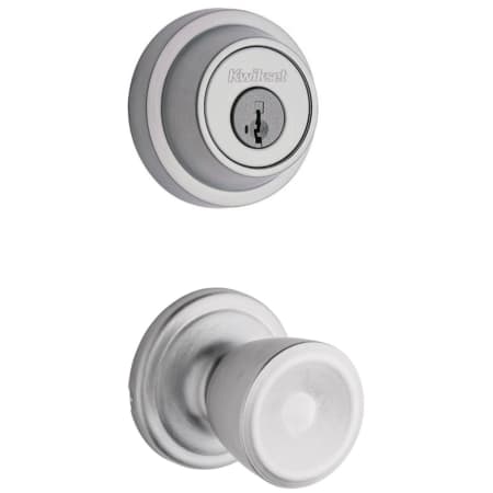 A large image of the Kwikset 720A-660RDT-S Satin Chrome
