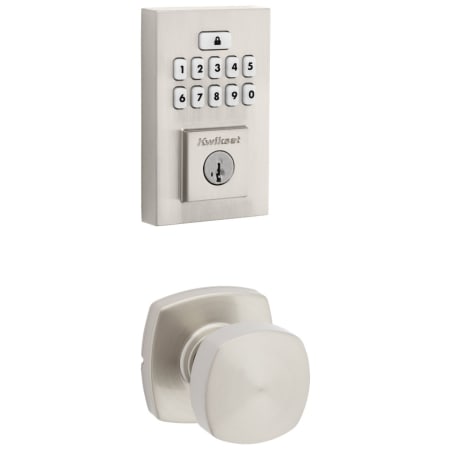 A large image of the Kwikset 720AYKMDT-9260CNT-S Satin Nickel