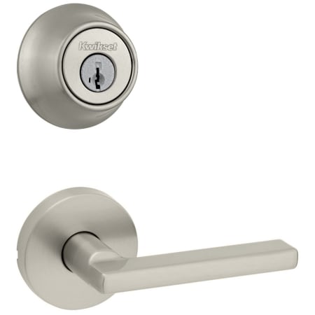 A large image of the Kwikset 720HFLRDT-660-S Satin Nickel