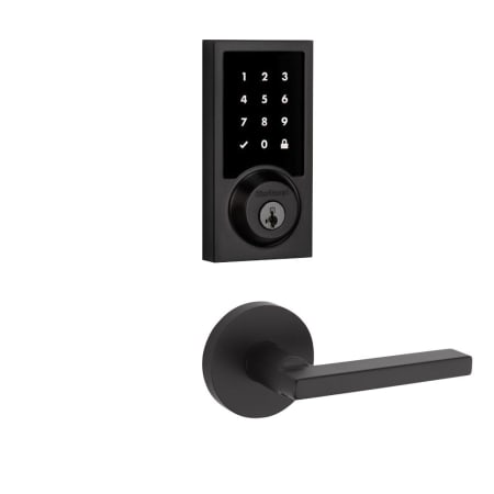 A large image of the Kwikset 154HFLRDT-916CNTZW-S Matte Black