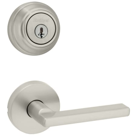 A large image of the Kwikset 720HFLRDT-980-S Satin Nickel