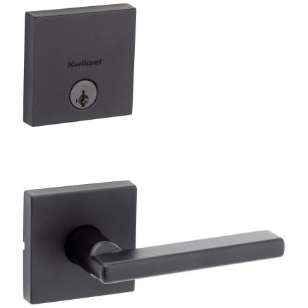 A large image of the Kwikset 720HFLSQT-258SQT-S Matte Black