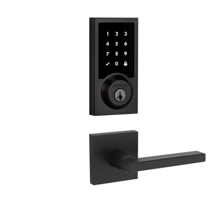 A large image of the Kwikset 154HFLSQT-916CNTZW-S Matte Black