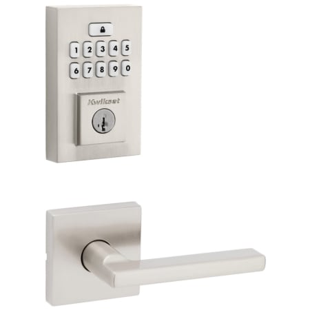 A large image of the Kwikset 720HFLSQT-9260CNT-S Satin Nickel