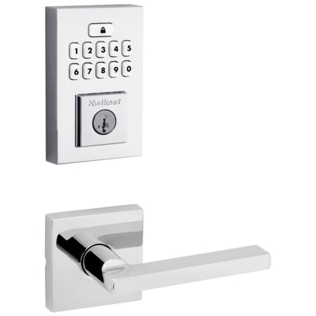 A large image of the Kwikset 720HFLSQT-9260CNT-S Polished Chrome