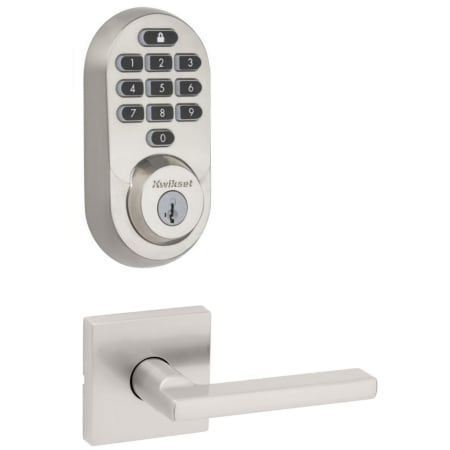 A large image of the Kwikset 720HFLSQT-938WIFIKYPD-S Satin Nickel