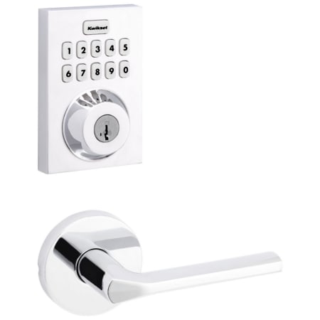 A large image of the Kwikset 720LSLRDT-620CNTZW700-S Polished Chrome