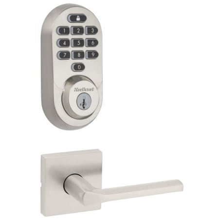 A large image of the Kwikset 720LSLSQT-938WIFIKYPD-S Satin Nickel