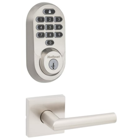 A large image of the Kwikset 720MILSQT-938WIFIKYPD-S Satin Nickel