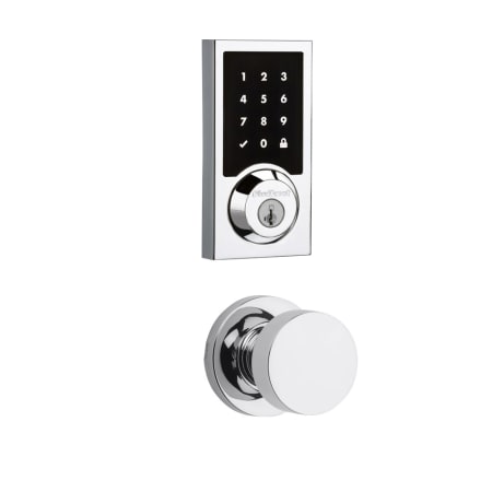 A large image of the Kwikset 720PSKRDT-916CNTZW-S Polished Chrome