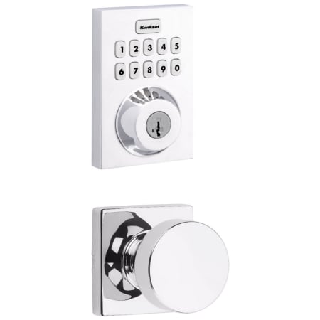 A large image of the Kwikset 720PSKSQT-620CNTZW700-S Polished Chrome