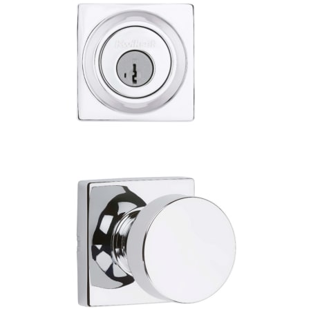 A large image of the Kwikset 720PSKSQT-660SQT-S Polished Chrome
