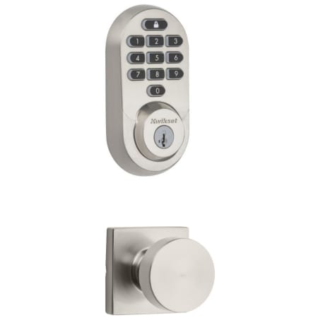A large image of the Kwikset 720PSKSQT-938WIFIKYPD-S Satin Nickel