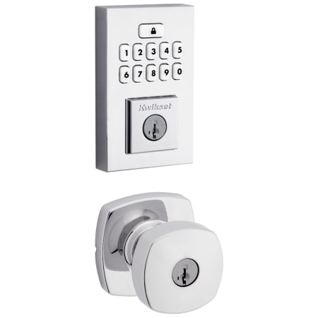 A large image of the Kwikset 740AYKMDT-9260CNT-S Polished Chrome