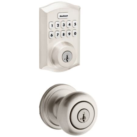 A large image of the Kwikset 740H-620TRLZW700-S Satin Nickel