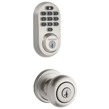 A large image of the Kwikset 740H-938WIFIKYPD-S Satin Nickel