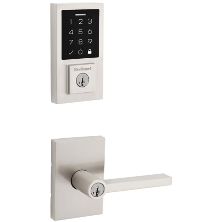 A large image of the Kwikset 740HFLRCT-9270CNT-S Satin Nickel