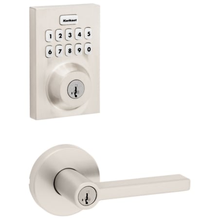 A large image of the Kwikset 740HFLRDT-620CNTZW700-S Satin Nickel